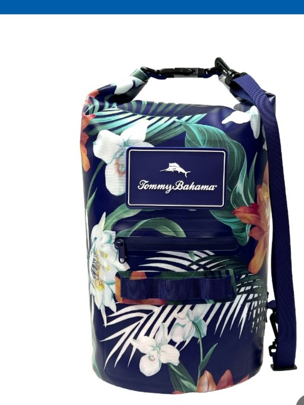 Tommy Bahama Navy Floral Waterproof Duffel - Picture 3 of 3